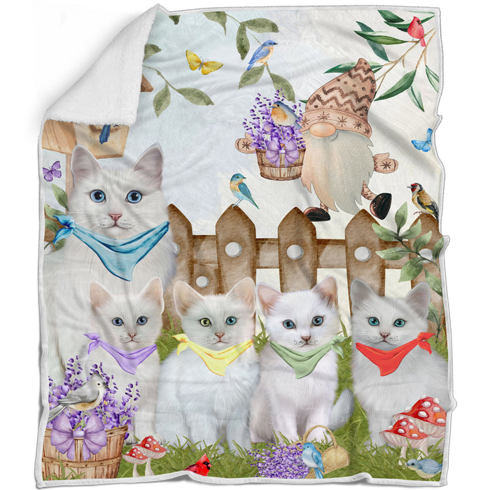Turkish Angora Bed Blanket, Explore a Variety of Designs, Personalized, Throw Sherpa, Fleece and Woven, Custom, Soft and Cozy, Cat Gift for Pet Lovers