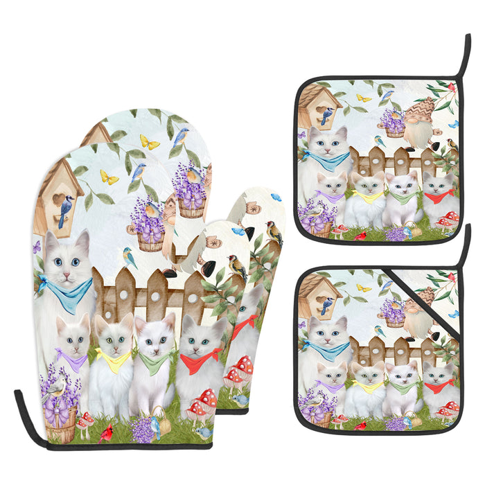 Turkish Angora Oven Mitts and Pot Holder Set, Explore a Variety of Personalized Designs, Custom, Kitchen Gloves for Cooking with Potholders, Pet and Cat Gift Lovers