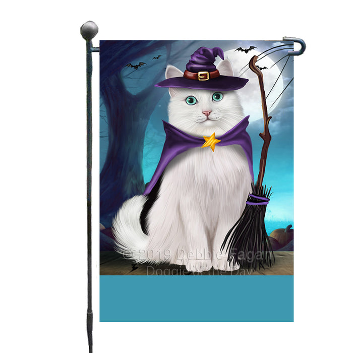 Personalized Happy Halloween Trick or Treat Turkish Angora Cat Witch Custom Garden Flag GFLG64601