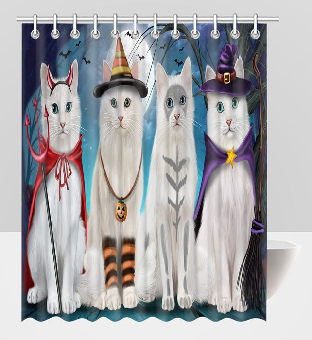 Halloween Trick or Teat Turkish Angora Cats Shower Curtain