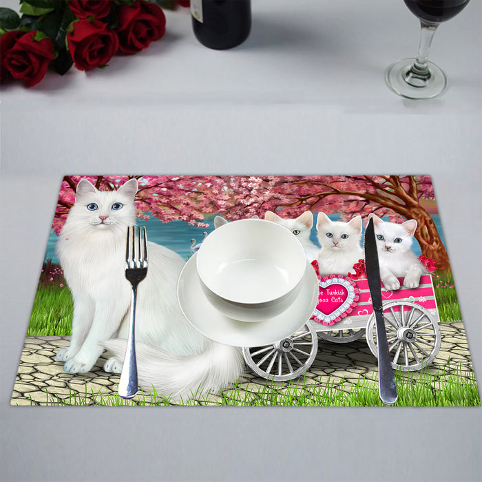 I Love Turkish Angora Cats in a Cart Placemat