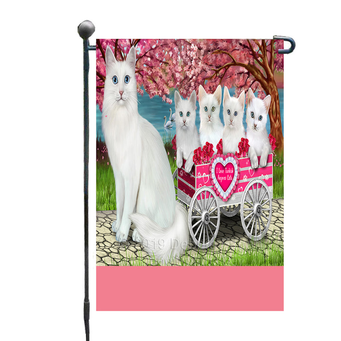 Personalized I Love Turkish Angora Cats in a Cart Custom Garden Flags GFLG-DOTD-A62196