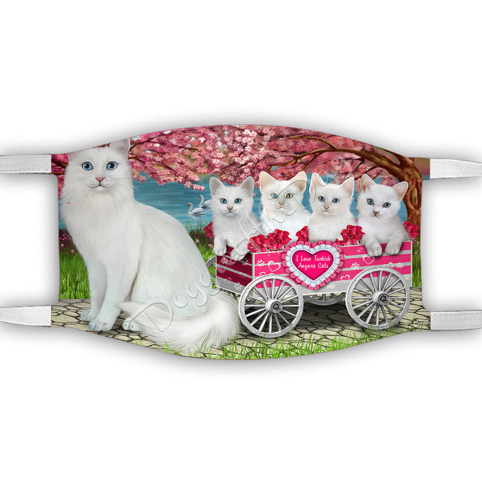 I Love Turkish Angora Cats in a Cart Face Mask FM48193