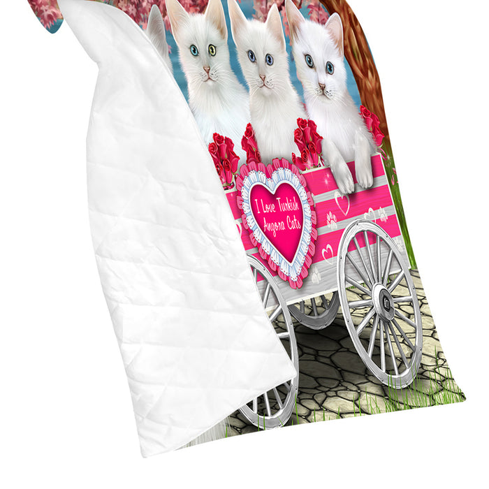 I Love Turkish Angora Cats in a Cart Quilt