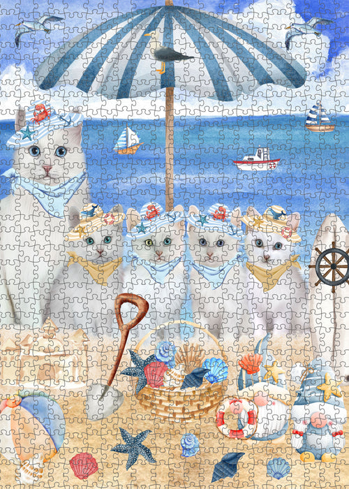 Turkish Angora Jigsaw Puzzle, Interlocking Puzzles Games for Adult, Explore a Variety of Designs, Personalized, Custom, Gift for Pet and Cat Lovers
