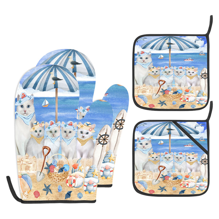 Turkish Angora Oven Mitts and Pot Holder, Explore a Variety of Designs, Custom, Kitchen Gloves for Cooking with Potholders, Personalized, Cat and Pet Lovers Gift