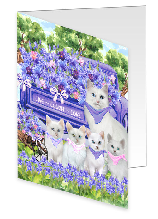 Turkish Angora Greeting Cards & Note Cards with Envelopes: Explore a Variety of Designs, Custom, Invitation Card Multi Pack, Personalized, Gift for Pet and Cat Lovers