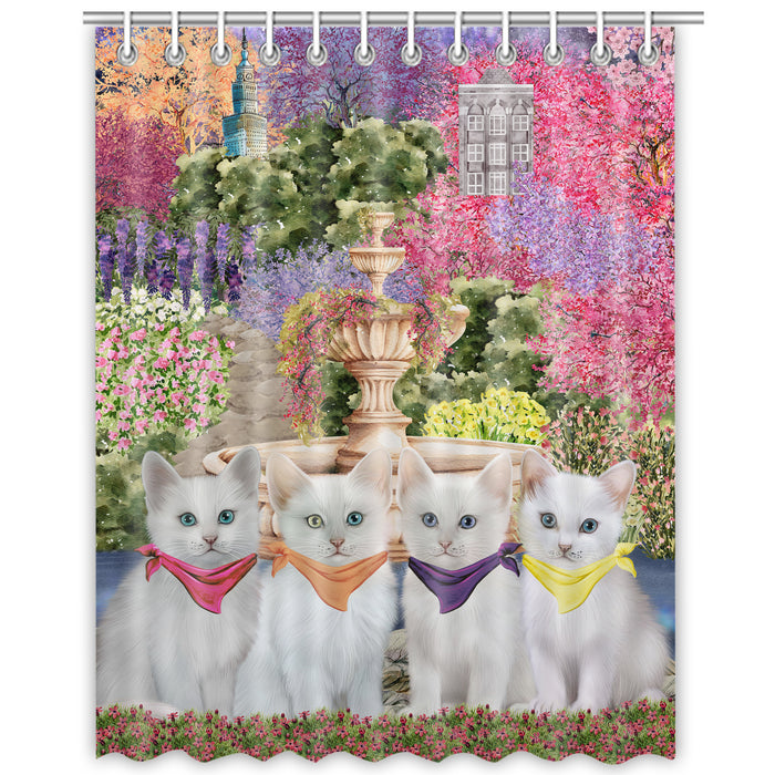Turkish Angora Shower Curtain, Explore a Variety of Custom Designs, Personalized, Waterproof Bathtub Curtains with Hooks for Bathroom, Gift for Cat and Pet Lovers