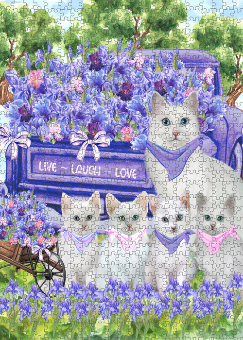 Turkish Angora Jigsaw Puzzle, Interlocking Puzzles Games for Adult, Explore a Variety of Designs, Personalized, Custom, Gift for Pet and Cat Lovers