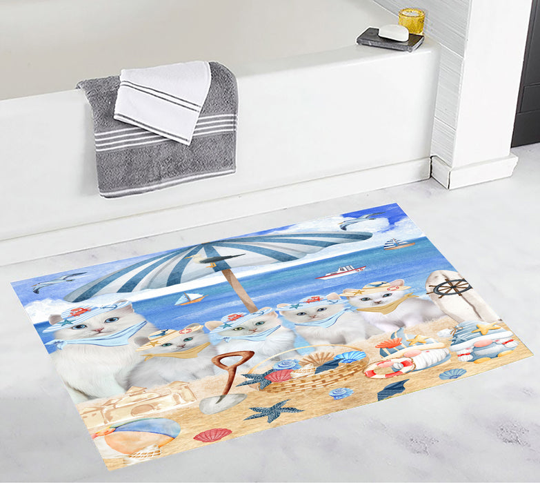 Turkish Angora Bath Mat: Non-Slip Bathroom Rug Mats, Custom, Explore a Variety of Designs, Personalized, Gift for Pet and Cat Lovers