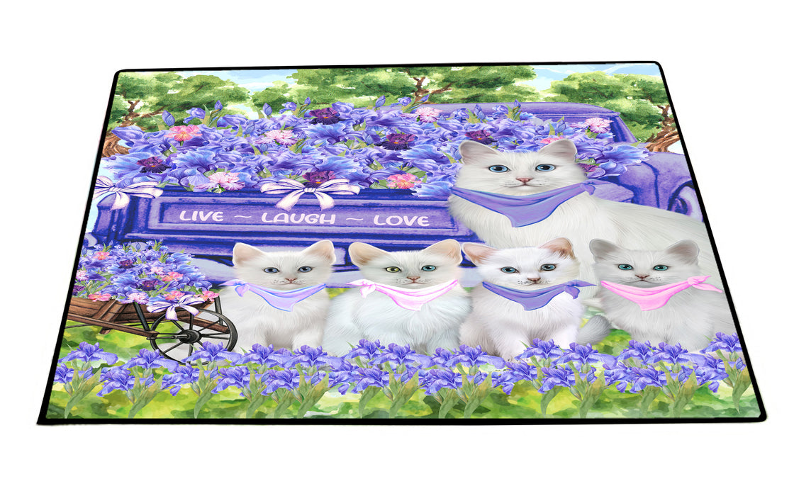 Turkish Angora Floor Mat, Anti-Slip Door Mats for Indoor and Outdoor, Custom, Personalized, Explore a Variety of Designs, Pet Gift for Cat Lovers