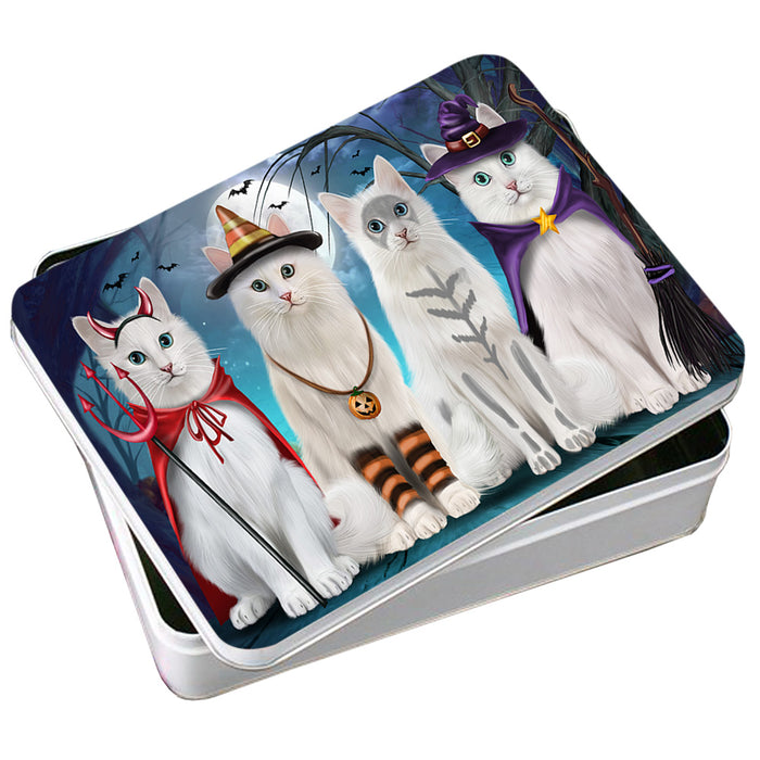 Happy Halloween Trick or Treat Turkish Angora Cats Photo Storage Tin PITN54432