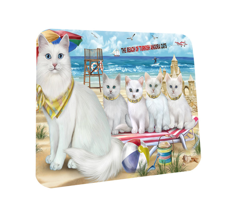 Pet Friendly Beach Turkish Angora Cats Coasters Set of 4 CST54161