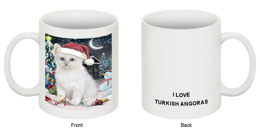 Have a Holly Jolly Christmas Happy Holidays Turkish Angora Cat Coffee Mug MUG49659