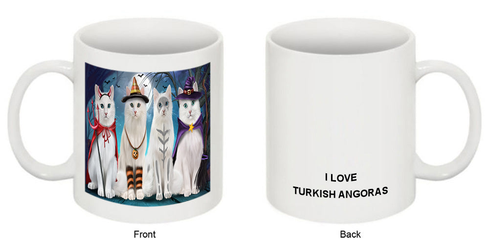 Happy Halloween Trick or Treat Turkish Angora Cats Coffee Mug MUG49887