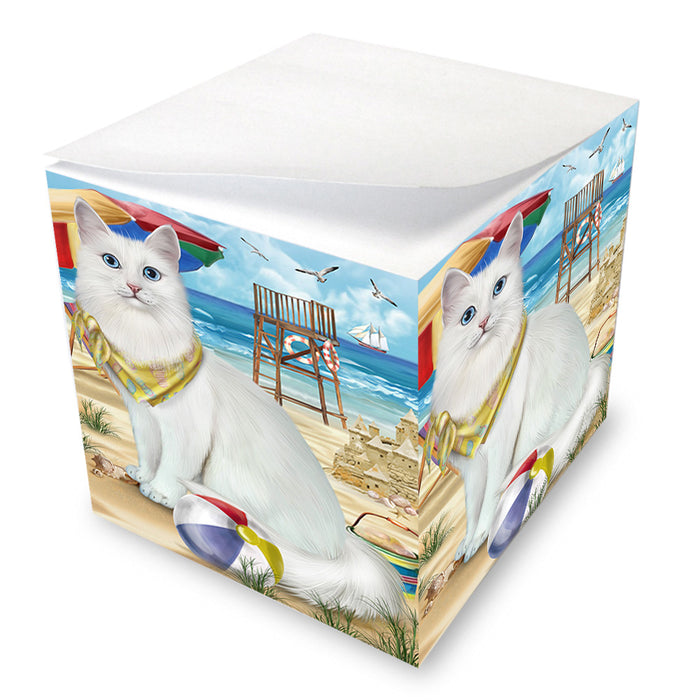 Pet Friendly Beach Turkish Angora Cat Note Cube NOC55850