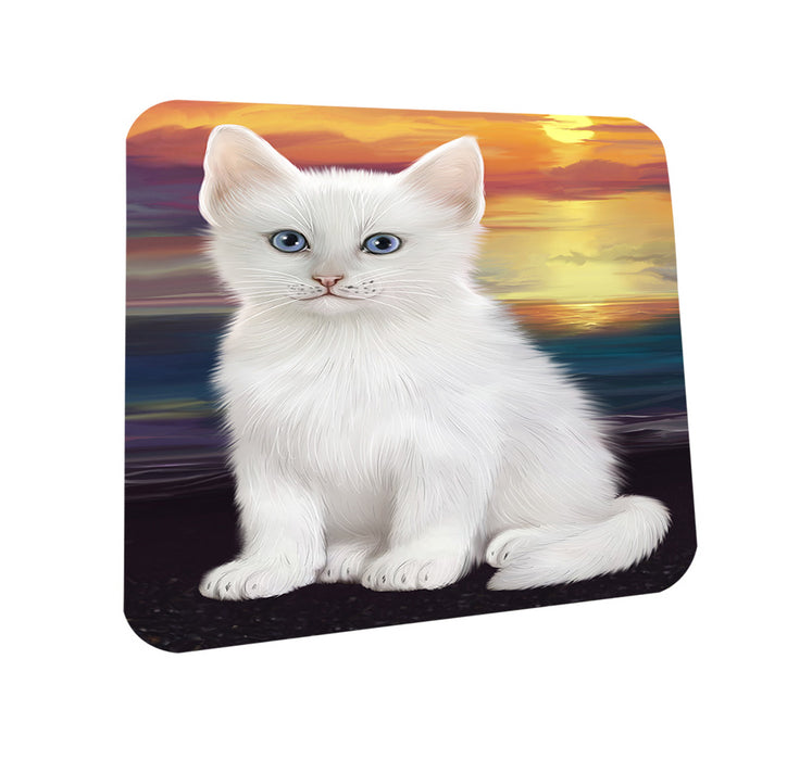 Turkish Angora Cat Coasters Set of 4 CST54610