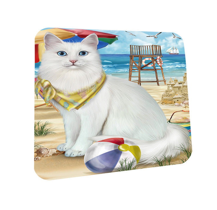 Pet Friendly Beach Turkish Angora Cat Coasters Set of 4 CST54162