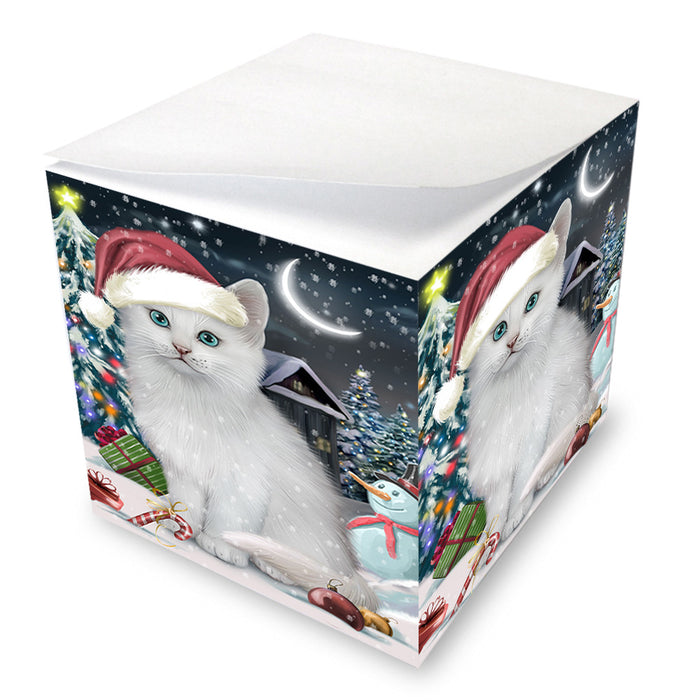 Have a Holly Jolly Christmas Happy Holidays Turkish Angora Cat Note Cube NOC55909