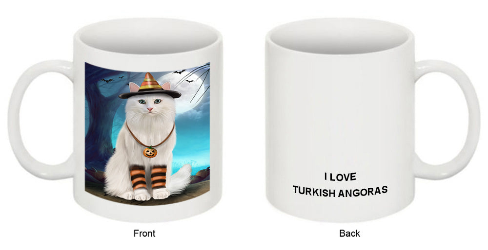 Happy Halloween Trick or Treat Turkish Angora Cat Coffee Mug MUG49939