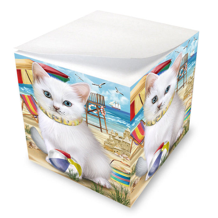 Pet Friendly Beach Turkish Angora Cat Note Cube NOC55851