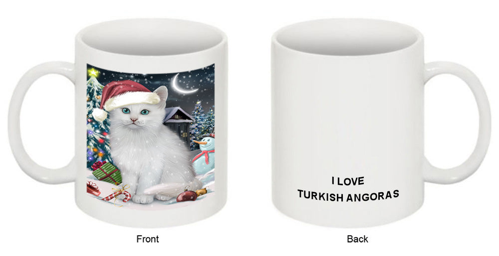 Have a Holly Jolly Christmas Happy Holidays Turkish Angora Cat Coffee Mug MUG49661