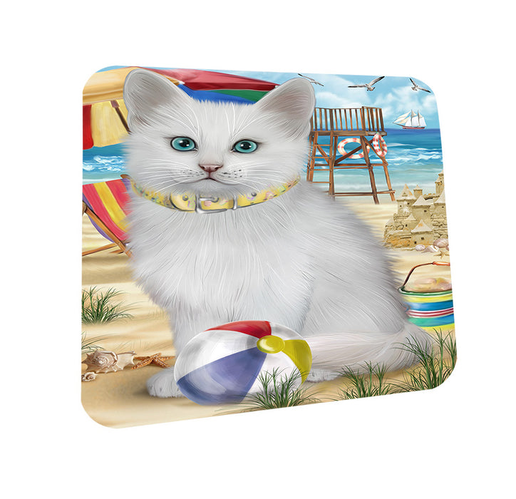 Pet Friendly Beach Turkish Angora Cat Coasters Set of 4 CST54164