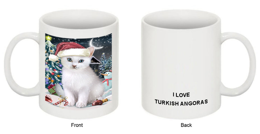 Have a Holly Jolly Christmas Happy Holidays Turkish Angora Cat Coffee Mug MUG49662