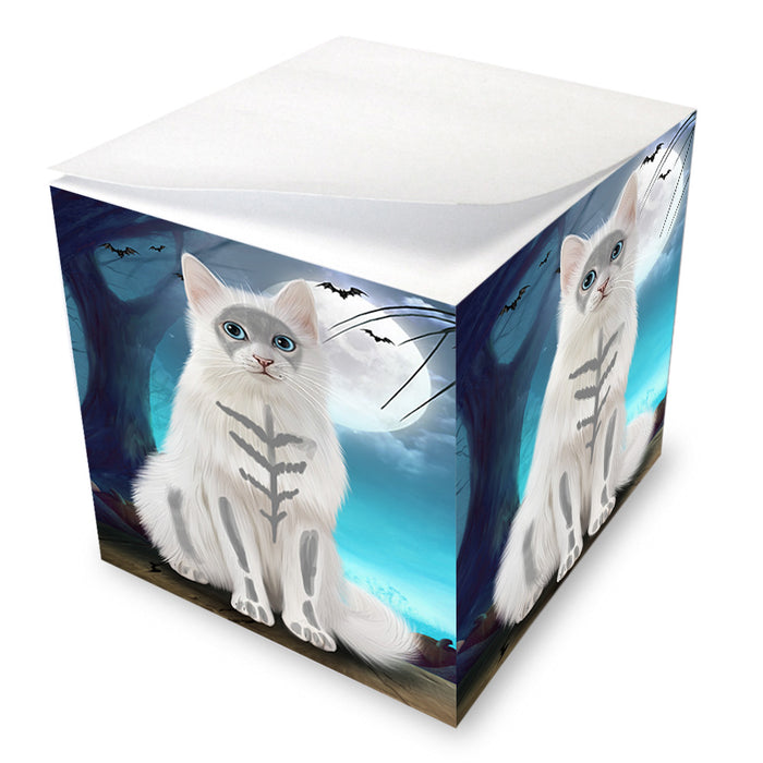 Happy Halloween Trick or Treat Turkish Angora Cat Note Cube NOC56188