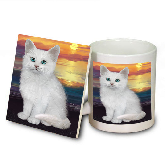 Turkish Angora Cat Mug and Coaster Set MUC54646