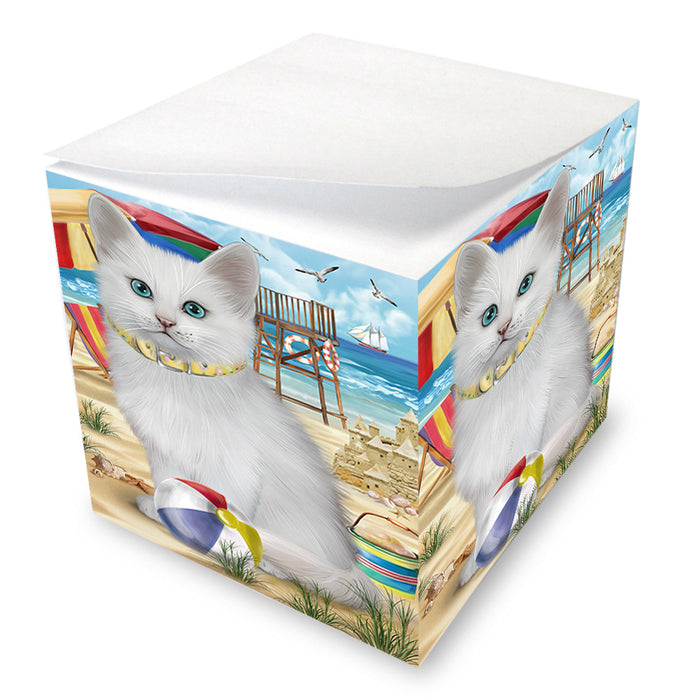 Pet Friendly Beach Turkish Angora Cat Note Cube NOC55852