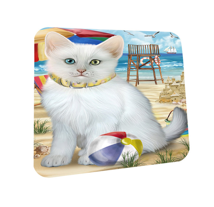 Pet Friendly Beach Turkish Angora Cat Coasters Set of 4 CST54165