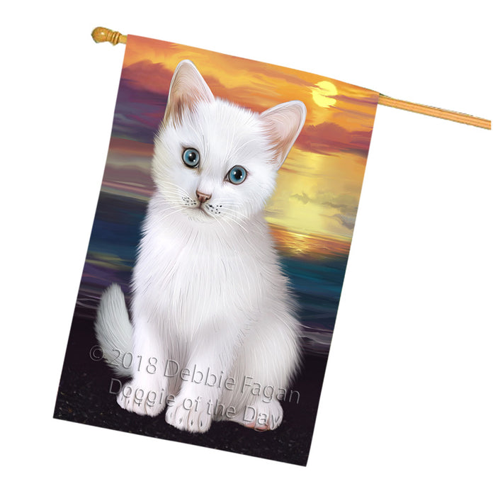 Turkish Angora Cat House Flag FLG54981