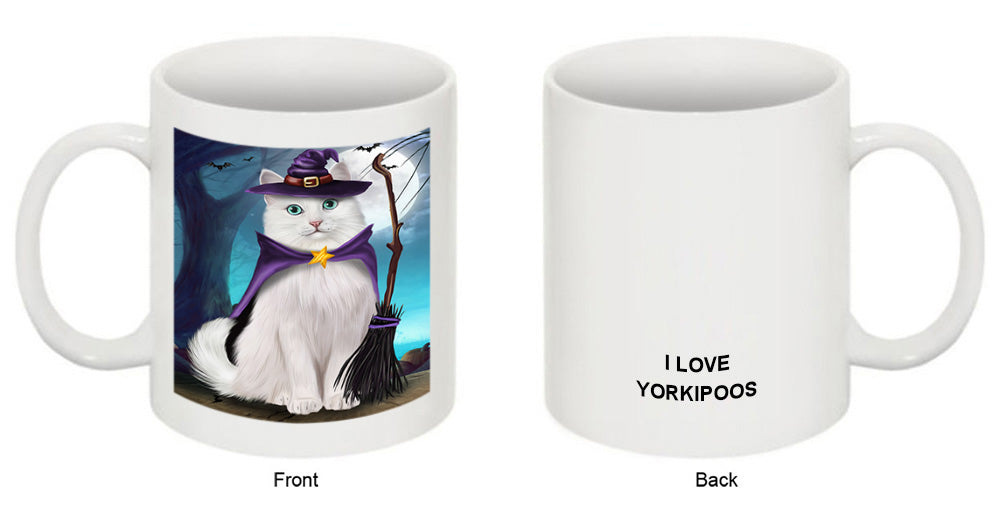 Happy Halloween Trick or Treat Turkish Angora Cat Coffee Mug MUG49941