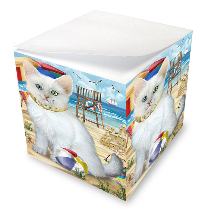 Pet Friendly Beach Turkish Angora Cat Note Cube NOC55853