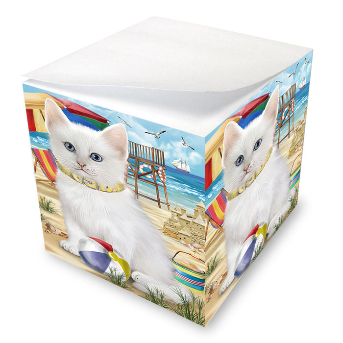 Pet Friendly Beach Turkish Angora Cat Note Cube NOC55854