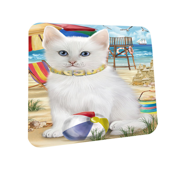 Pet Friendly Beach Turkish Angora Cat Coasters Set of 4 CST54166