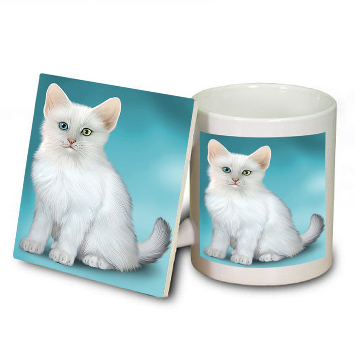 Turkish Angora Cat Mug and Coaster Set MUC54648