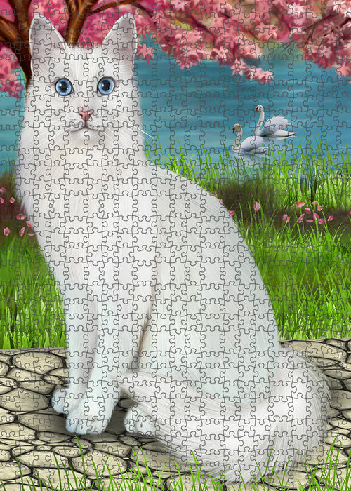 Turkish Angora Cat Puzzle with Photo Tin PUZL86296