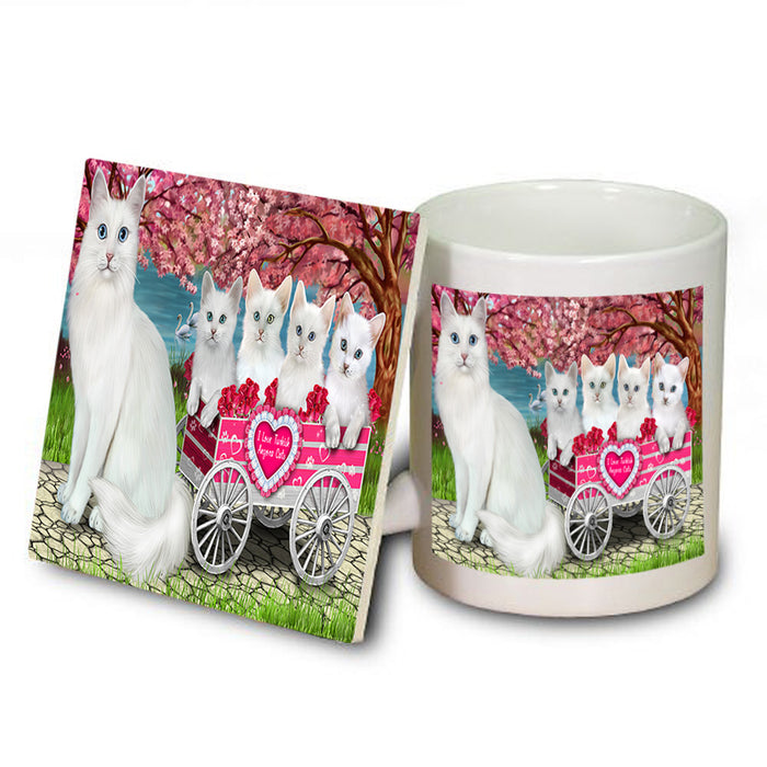 I Love Turkish Angora Cats in a Cart Mug and Coaster Set MUC54207