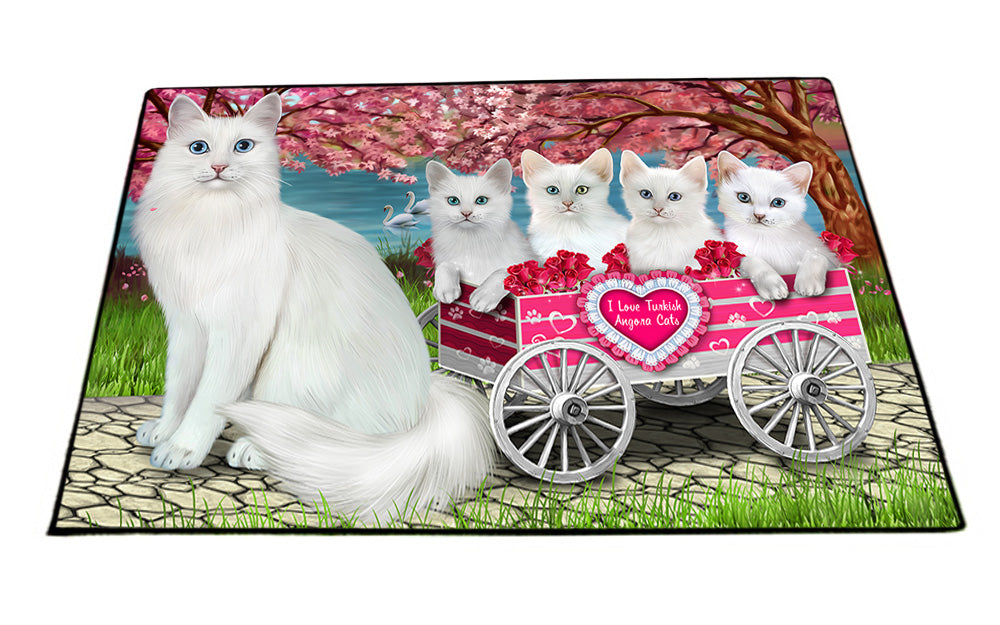 I Love Turkish Angora Cats in a Cart Floormat FLMS54517