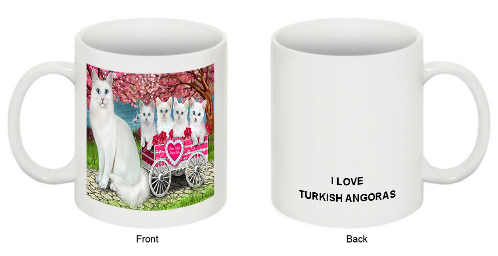 I Love Turkish Angora Cats in a Cart Coffee Mug MUG49613