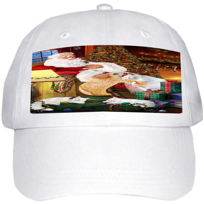 Santa Sleeping with Turkish Angora Cats Christmas Ball Hat Cap HAT62205