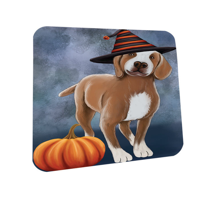 Happy Halloween Turkish Pointer Dog Wearing Witch Hat with Pumpkin Coasters Set of 4 CST54789