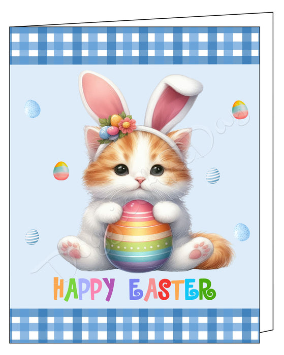 Turkish Van Cat Easter Day Greeting Cards and Note Cards with Envelope - Easter Invitation Card with Multi Design Pack