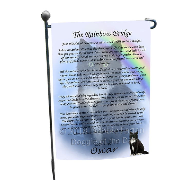 Rainbow Bridge Tuxedo Cat Garden Flag GFLG56071