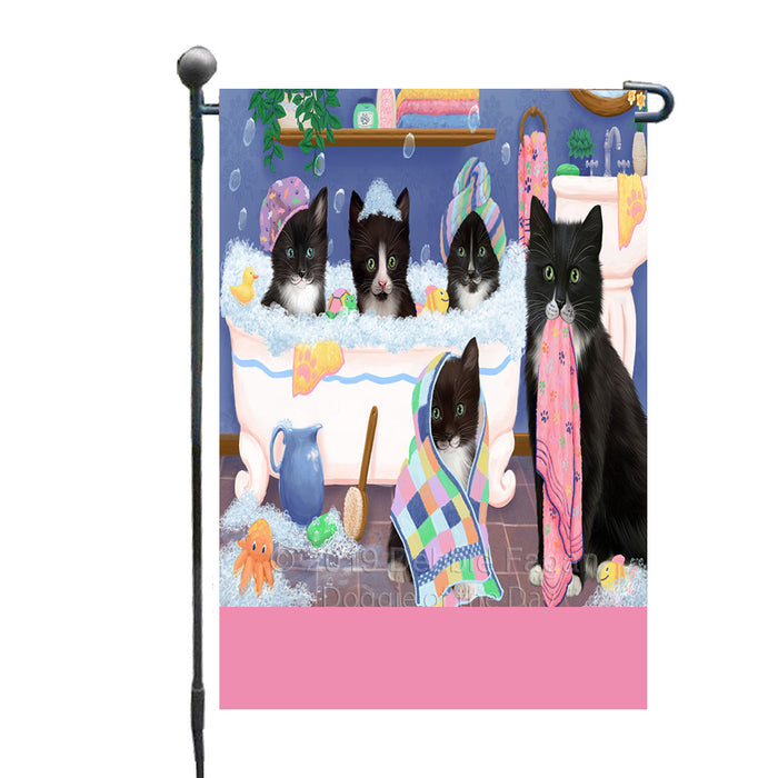 Personalized Rub A Dub Dogs In A Tub Tuxedo Cats Custom Garden Flag GFLG64918