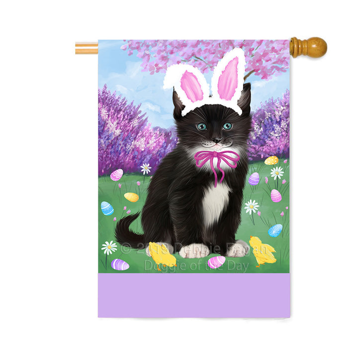 Personalized Easter Holiday Tuxedo Cat Custom House Flag FLG-DOTD-A59106