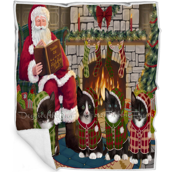Christmas Cozy Holiday Tails Tuxedo Cats Blanket BLNKT117984