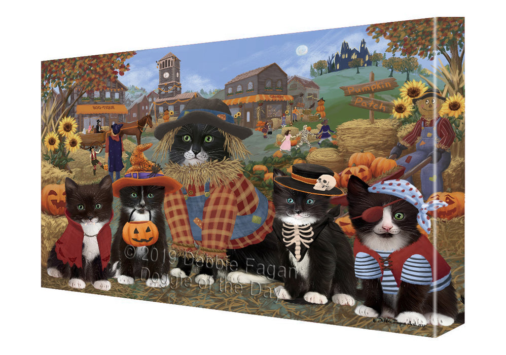Halloween 'Round Town Tuxedo Cats Canvas Print Wall Art Décor CVS144071